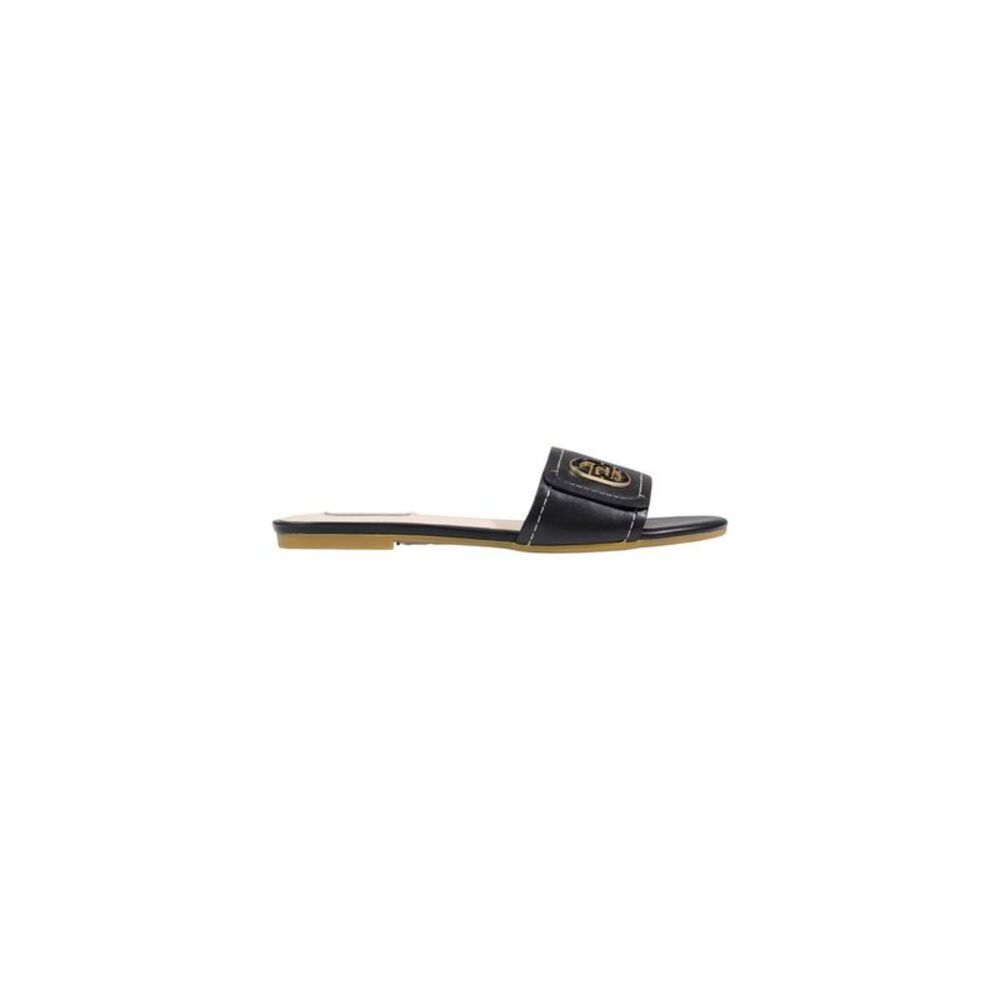 Liu Jo Black Leather Flat Women's Sandals